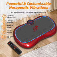 Machine d'exercice vibratoire compacte 200W avec télécommande, bandes de résistance, écran LCD, lumière LED bleue, plaque vibrante pour la maison