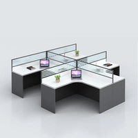 Système de bureaux modulaires commerciaux au design moderne pour jeunes, cloisons de bureau en bois, poste de travail combiné, bureau d'ordinateur, table blanche YHK-10