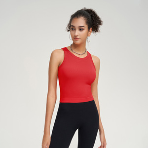 Workout Ribbed tank <strong>Top</strong> Women Sexy Womens <strong>Camisole</strong> With <strong>Bra</strong> Padded Sleeveless <strong>Top</strong> Sports Running Hydration Vest Yoga Mujer - Product Image 6