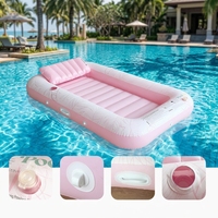Matelas flottant gonflable avec poignées et boucles, chaise longue de piscine simple ou double, lit d'air flottant pour vacances à la plage