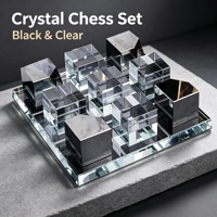 Échiquier en cristal de haute qualité, modèle géométrique, forme spéciale, design unique, échiquier en cristal XO