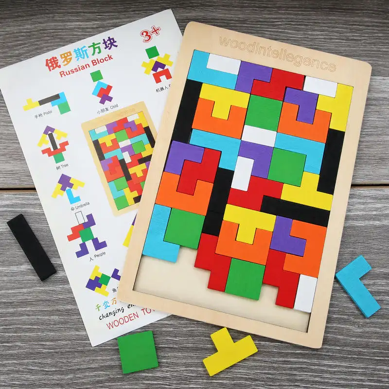 カスタムジグソーパズル子供教育ゲーム趣味子供パズルおもちゃタングラム木製パズルおもちゃ子供インテリジェンス