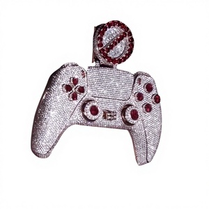 Pendentif personnalisé en argent S925 avec moissanite VVS, certifié GRA, testé au diamant à 100%, unisexe, style Hip Hop glacé, pour machine de jeu - Product Image 1