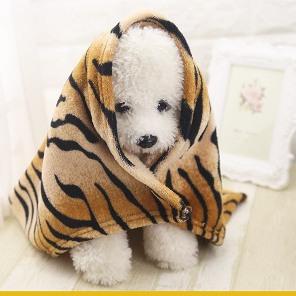 Autumn Winter Flannel Warm Blanket Nest House Mat for Pet Dog Cat Tiger Pattern Golden Retriever Teddy Eco-Friendly Corduroy