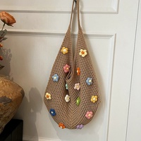 Nouveau design 2026 – Sac fourre-tout tendance pour femme, style coréen, avec fleurs au crochet, sacs à bandoulière personnalisés