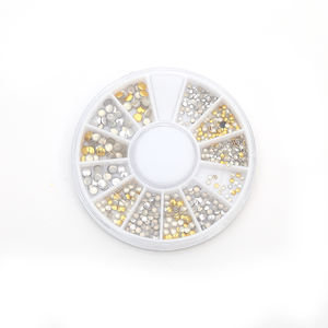 Venta caliente DIY nail art charms decoraciones 2019 piedras de uñas planas de forma redonda - Product Image 4