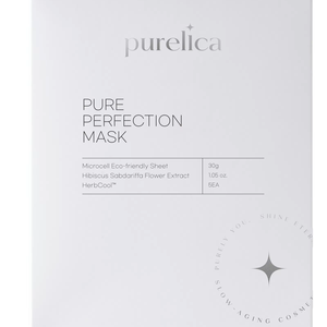Pure Perfection Mask Alivio del enrojecimiento Calmante Hoja coreana Mascarilla facial para pieles sensibles Té verde Enfriamiento calmante - Product Image 1