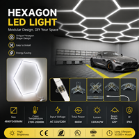Plafonnier LED hexagonal pour garage, étanche IP65, 110-220V, CCT RGB, dimmable, système de grille avec connecteurs modulaires