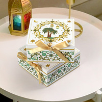 Boîte cadeau en papier pliable de luxe à couvercle rabattable, motif vintage imprimé, pour emballages de bonbons et chocolats festifs