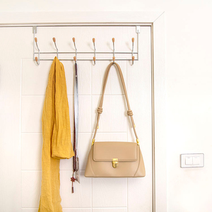 8-<b>Hook</b> Metal <b>Over</b> <b>Door</b> Organizer Rack for Scarf Belt Hat Jewelry & Towel Hangers - Product Image 5