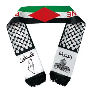 BSBH Wholesale Scarf Palestine Events Decoration Satin Polyester Palestine Flag Scarf Rts In Stock Palestine Flag Necklace