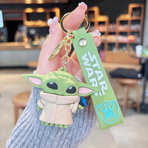 Nouveau pendentif Yoda bébé de la Guerre des étoiles, adorable poupée en caoutchouc, cadeau transfrontalier avec porte-clés, sac à colle, décoration suspendue - Product Image 6