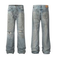 Calça Jeans Cargo Masculina - Ajuste Folgado, Vintage, Vários Bolsos, Cinza