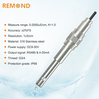 Sonde de conductivité numérique en acier inoxydable RS485 4-20mA EC TDS, sonde de salinité IP68 de type immersion pour le traitement de l'eau OEM