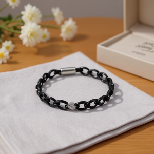 Pulsera de Nudo de la Suerte Negra de Acero Inoxidable, Joyería Moderna Unisex, Regalo - Product Image 3