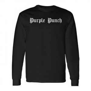 T-shirt a maniche lunghe Purple Punch nera unisex taglia adulto - Product Image 2