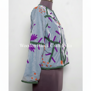 Veste en velours brodée de style indien de haute qualité, veste ethnique tendance bohème faite à la main, vêtement d'extérieur - Product Image 1