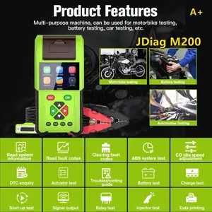 Escáner de Diagnóstico para Motocicletas A+ JDiag M200 OBD2, Lector de Códigos de Error, Probador de Batería, Herramienta <span class=keywords><strong>Motoscan</strong></span> para Yamaha, Actualización del M100 - Product Image 2