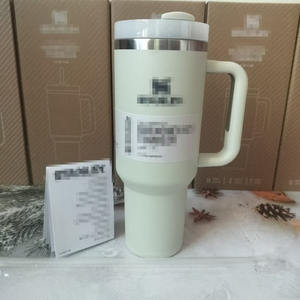 Tumbler isolato in acciaio inossidabile 40oz con coperchio e manico in paglia, tazza da caffè da viaggio riutilizzabile di grande capacità, auto da esterno - Product Image 5