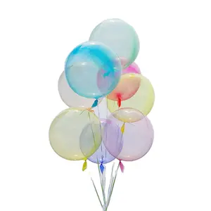18英寸彩色透明波波气球乳胶气球婚礼装饰气球