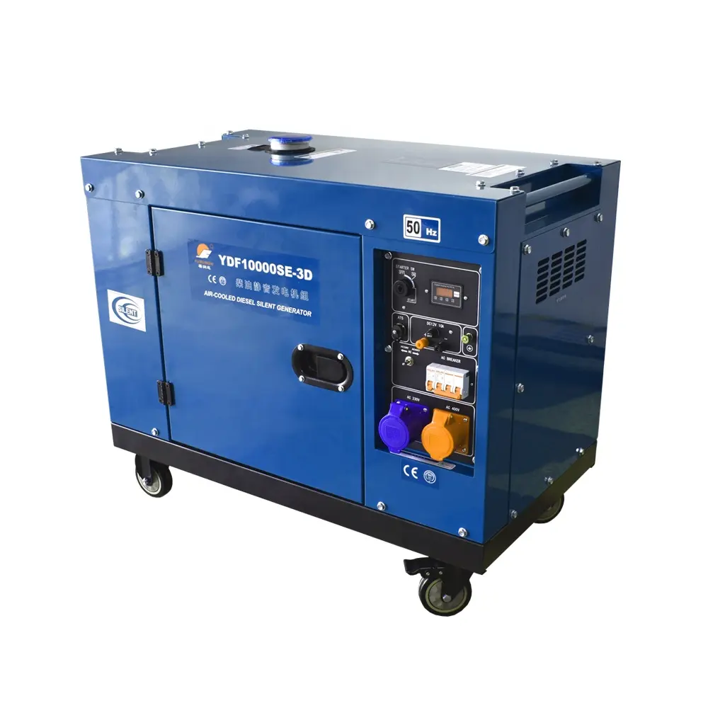 10 kW 12,5 KVA 50 Hz 3 Phasen leiser Luftkühlung mobil günstig tragbar elektrische Stromerzeugung Dieselgenerator-Set