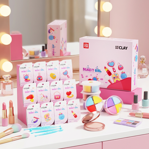Kit de <span class=keywords><strong>Arcilla</strong></span> Seca al Aire Beauty Girl, 12 Piezas, Exhibición Colgante, <span class=keywords><strong>Arcilla</strong></span> de Modelar Ultraligera No Tóxica con Certificación CE/EN71, Set Temático de Maquillaje DIY - Product Image 1
