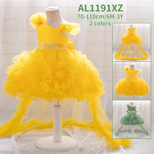 Vestito <span class=keywords><strong>da</strong></span> ballo a coda di rondine <span class=keywords><strong>per</strong></span> neonate, con scollo a O, motivo floreale, balze e paillettes, <span class=keywords><strong>per</strong></span> 1-3 anni, ideale <span class=keywords><strong>per</strong></span> feste dei cento giorni - Product Image 1