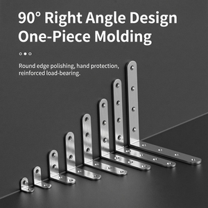 Усиленный угловой кронштейн из нержавеющей стали толщиной 5 мм, 90 градусов, L-образный, для мебели и полок - Product Image 4
