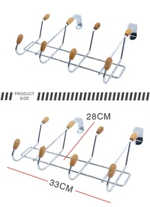 8 kim loại trên cửa Áo Giá móc cho quần áo hat & khăn cho phòng tắm sử dụng trên cửa móc - Product Image 6