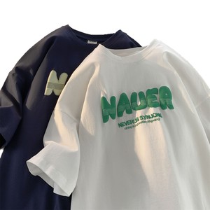 Biểu Tượng Tùy Chỉnh 3D Dập Nổi In Ấn Varsity T Áo Sơ Mi Mens T Áo Sơ Mi Bông Dập Nổi T Áo Sơ Mi - Product Image 5