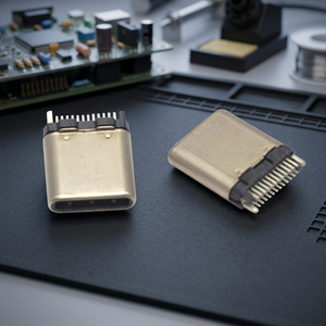 Ariba Technology High-Speed <b>USB</b> 3.1 Type <b>C</b> Male Connector PCB Soldering Gold Contact Finish LCP Housing Vertical Angle Steel - Product Image 2
