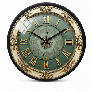 Reloj de Pared Vintage con Números Romanos, Redondo, de Una Sola Cara, de Madera MDF, Decorativo, para Colgar en la Sala de Estar - Product Image 1