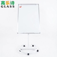 Tableau blanc magnétique mobile 24x36, directement de l'usine, avec roulettes pivotantes à 360° en PU |   Tableau effaçable à sec robuste en plastique et métal