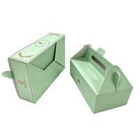 Boîte à pâtisserie avec impression couleur UV, emballage de luxe haut de gamme, logo personnalisé imprimé, boîte en carton doré, papier alimentaire avec poignée