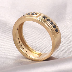 Ювелирные изделия, оптовая продажа, обручальное кольцо в стиле хип-хоп на заказ, желтое кольцо из натурального золота 22 К, черное кольцо из муассанита, ювелирные изделия для мужчин - Product Image 5