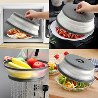 Opvouwbare voedseldeksels, multifunctionele wasmand voor groenten en fruit, siliconen opvouwbare magnetronplaat, spatbescherming voor voedsel