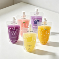 Pochette souple personnalisée en plastique réutilisable avec bec verseur et poignée, anti-fuite, pour boissons, jus de fruits, lait et autres liquides