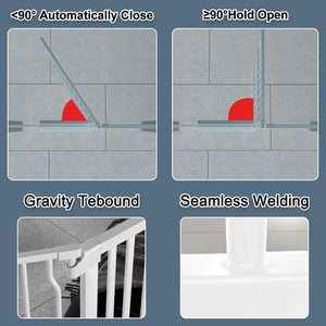 Puerta para Gatos Extra Alta, Puerta Metálica Negra de Montaje a Presión para Perros y Gatos, para Puertas - Product Image 5