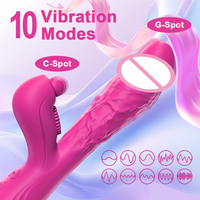 3-in-1 G-Punkt Rabbit Vibrator 10 Vibrationsmodi Dildo Leistungsstarker Vibrierender Pulsierender Klitoris-Stimulator Massagegerät Erotikspielzeug