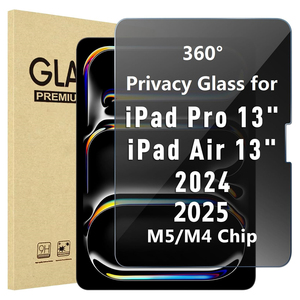 360 °   Protection d'écran anti-espion pour iPad Pro 13 pouces M4 7e génération, <span class=keywords><strong>verre</strong></span> <span class=keywords><strong>trempé</strong></span> <span class=keywords><strong>4</strong></span> voies anti-espion pour iPad Air 13'' 2024 2025 2026 - Product Image 1
