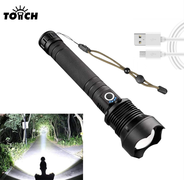 Powerful High Lumens Waterproof Camping Outdoor Tactical Torch Flash Light LED USB Rechargeable Flashlights