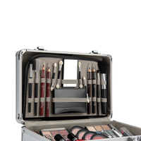 Set Makeup profesional dengan wadah kosmetik, Set alat rias tahan air tahan lama