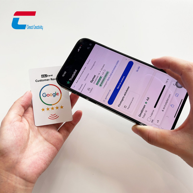Contactless Plastic PVC Card NFC Review Us on Google Card NTAG213 Social Media NFC Business Card