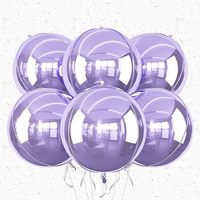 6 ballons ronds en feuille d'or 4D de 22 pouces pour décorations de fête d'anniversaire, de mariage, de remise de diplôme et de bal de promo