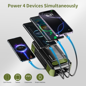 Banco de Energía Solar de 73200 mAh y 100 W con Manivela, Cables Integrados, 65 W Tipo C, QC 3.0, <span class=keywords><strong>Batería</strong></span> <span class=keywords><strong>Portátil</strong></span> de 40000 mAh para Laptop - Product Image 5