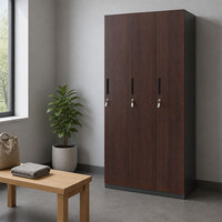 Armoire de rangement métallique à 3 portes avec serrure à clé pour vestiaire du personnel, salle de sport, bureau, employés