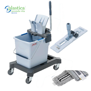 Secchio per Mop Vileda Single Ultrastep Pro da 25 L con Testina R-Trio e Panno in Microfibra per Pulizie Commerciali - Product Image 1