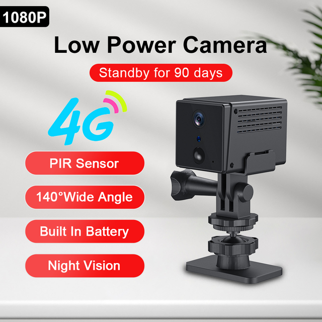 WD21 WIFI 4G Low Power Battery Mini Camera 3MP CMOS PIR Human Detection Night Vision Two-Way Audio IP Indoor Security Camera