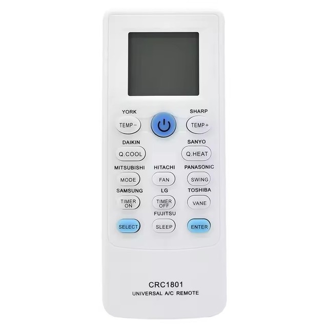 CRC1801 Universal AC Remote Control Fixed Code 8 Meter 4 Buttons Anti-Shock ABS Plastic for Air Conditioner
