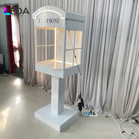 LEDA Smooth Custom Events Support de livre d'or audio en métal blanc moderne, Décoration de fête extérieure, Cabine téléphonique, Toile de fond de mariage, Rapide